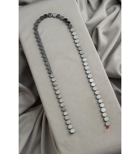 Hematit Doğal Taş Füme Altıgen Kesim 6x6mm Dizi