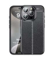 Microsonic Apple iPhone 16 Pro Kılıf Deri Dokulu Silikon Siyah (Siyah)