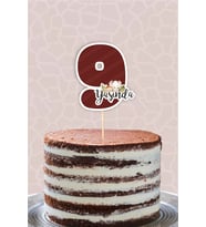 Safari Pastel 9 Yaşında (dokuz) Pasta Süsü *Kalın Kağıt