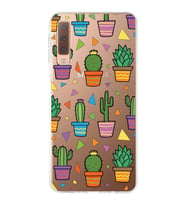 PrintiFy Samsung Galaxy A7 2018 ile Uyumlu 1mm Slim Fit Water Color 4 Baskılı Şeffaf  Kılıf