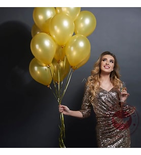 VIP 100 PCS SHINY METALLIC GOLD BALLOON VIP KALİTE PARLAK METALİK ALTIN BALON HELYUM GAZI UYUMLU