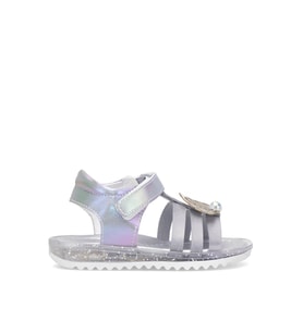 Elit ŞA-B-034-25Y Bebe Kız Çocuk Düz Sandalet Gümüş