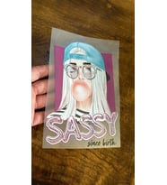 ÜTÜ İLE YAPIŞAN SAKINLI KIZ TRANSFER BASKI KOT KUMAŞ BASKI ARMA 19X13 CM