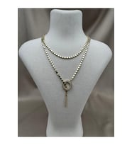 Zirkon Taşlı Ayarlanabilir 85CM Daire Formlu Gold Renk VIP Kolye
