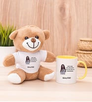 Kişiye Özel Sen Onu da Soğutursun Esprili Peluş Ayı ve Sarı Kupa