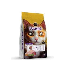 Petiva Kısırlaştırılmış Tavuklu Yetişkin Kedi Maması 1,5 Kg