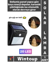 #Lamba Solar Bahçe Aydınlatma Gün Işığı Dış Mekan Hareket Sensörlü Güneş Enerjili Şık Lamba 20 Ledli