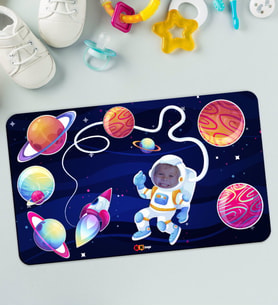BK Toys Çocuklara Özel Uzay Konseptli Büyük Boy Ahşap Eğitici Yapboz Puzzle 50x30cm