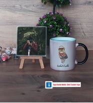 Baykuş Fotoğraflı Dekoratif Taş, Kupa Bardak Beyaz Hediye (Model 9)