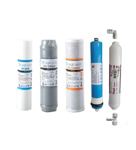 AQUAFLY Su Arıtma Filtresi ÇİFT KARBONLU 5li Set Arıtıcı Filtresi 10' AÇIK KASA UYUMLU