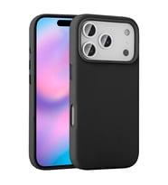 Apple iPhone 17 Pro Kılıf Wireless Şarj Özellikli PU Deri Görünümlü Kupra Kapak (Siyah)