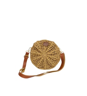 Kadın El Yapımı Handmade Küçük Boy Hasır El Omuz Çantası (Bej)