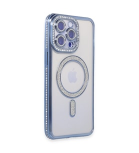 iPhone 14 Pro Kılıf Joke Simli Magneticsafe Kılıf - Mavi