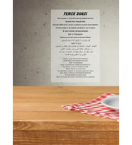 Yemek Duası Arapça Türkçe Şeffaf Etiket 10x14 cm 2 Adet