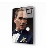 Atatürk Portresi Yapay Zeka Cam Tablo