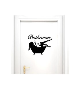 Kadın Figürlü Bathroom Banyo Sticker