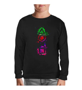 Play Buttons - Dust Siyah Çocuk Sweatshirt