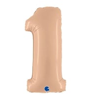 1 Rakam Folyo Balon Ten Rengi 100x35 cm