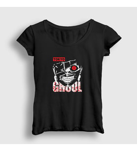 Presmono Kadın Siyah Ken Kaneki V4 Anime Tokyo Ghoul T-Shirt 350459tt