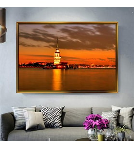 Altın Çerçeveli dekoratif tablo a132 (Gold)