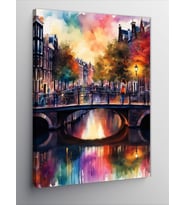 Kanvas Tablo Amsterdam'daki Köprü
