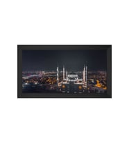 Çamlıca Camii Motifli Kanvas Tablo 80 x 110 cm Siyah Çerçeve
