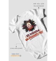Biz Doğuştan Galatasaraylıyız Kısa Kollu Bebek Body %100 Pamuk