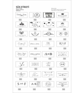 Söz Nişan Kına Nikah Düğün Şişe Ve Magnet Etiketi 75 Adet 1 Tabaka 4x2 cm