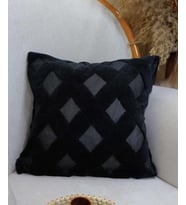 Cross  Welsoft Jakarlı Dekoratif Kırlent Kılıfı 43x43 (Siyah)