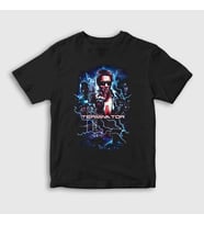 Presmono Unisex Çocuk Siyah Time Travel Film The Terminator T-Shirt 254889tt