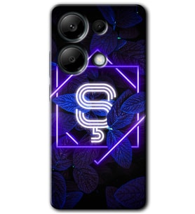 Redmi Note 13 Pro 4G Kılıf HD Desen Baskılı Kılıf - Dark Neon Yaprak Ş Harfi