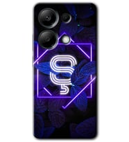 Redmi Note 13 Pro 4G Kılıf HD Desen Baskılı Kılıf - Dark Neon Yaprak Ş Harfi