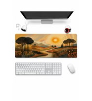 SonicTouch Klavye Mousepad 32x70cm Dikişsiz Pürüzsüz Sıvı Geçirmez Kaymaz Taban Altın Vadi