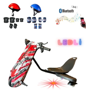 Citymate Drift Car Elektrikli Kaykay Bluetooth Dirift Kar Hoverboard Scooter Koruma Ekipmanı Hediye D17