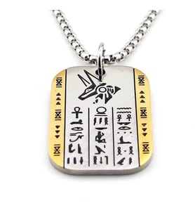 Anubis Antik Mısır Mitolojik Çakal Sembol Çelik Zincir Erkek Kolye Q0956