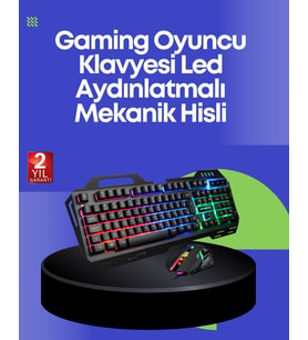 Northcity PG8018 LED Aydınlatmalı Mekanik Klavye ve Mouse - RGB Anti-Ghosting Oyun Seti
