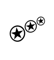 Askeri Yıldız Oto Sticker 3'Lü Siyah 22*10 Cm