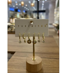 Yakemiyou Plakalı Yıldız Altılı Küpe