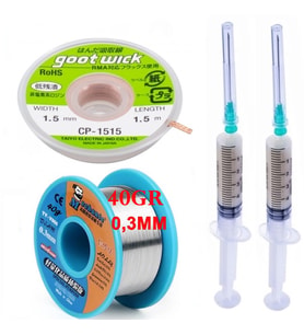 Mechanic Lehim Teli 63sn/37pb Uyumlu Flux %1-3 40gr 03mm, Cp1515-1,5 Set1 4in1 Arada