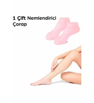 1 Çift Silikon Jel Topuk Nemlendirici Çorap  Ayak Cilt Bakım (Pembe)