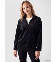 LCW DREAM Siyah Kadın Kadife Pijama Üstü