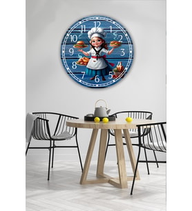 bilge Tasarım retro Duvar Saati 35 x 35 CM (Karışık)