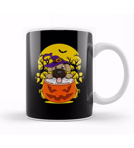 Halloween Puppy Wizard Cute Dog Obsessed Kupa Bardak Porselen