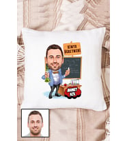 Erkek Kimya Öğretmenine Hediye Karikatürlü Kişiye Özel Yastık