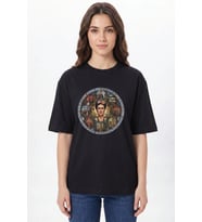 Frida Kahlo Baskılı Beyaz Tişört - %100 Pamuk Bisiklet Yaka Unisex Sanat Temalı T-Shirt