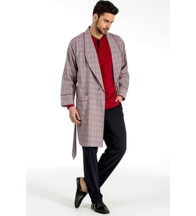 Pierre Cardin 5540 Damat Çeyiz Şortlu Bordo Pijama & Robdöşambır 5li Set