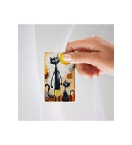 Siyah Sıska Kedi Kredi/banka Kartı Kaplama Sticker tekli