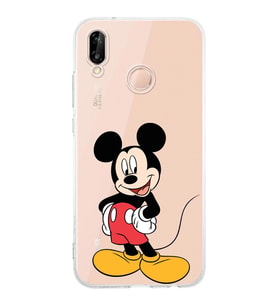 Huawei P20 Lite  Kamera korumalı Kapak Mickey Mouse Tasarımlı  Şeffaf Kılıf