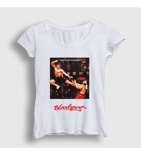 Presmono Kadın Beyaz Bloodsport V3 Film Jean Claude Van Damme T-Shirt 259303tt