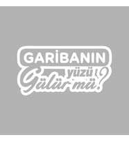 Garibanın Yüzü Gülür mü? Araba Sticker siyah 16x8 CM (Beyaz)